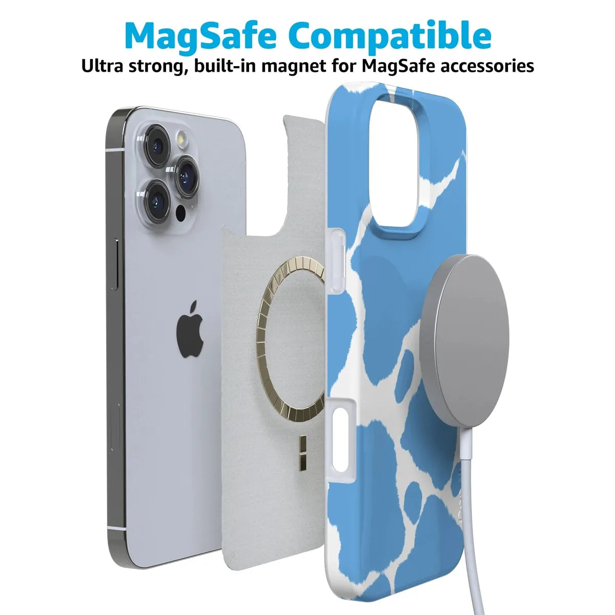 Current MOOd | Light Blue Cow Print Case