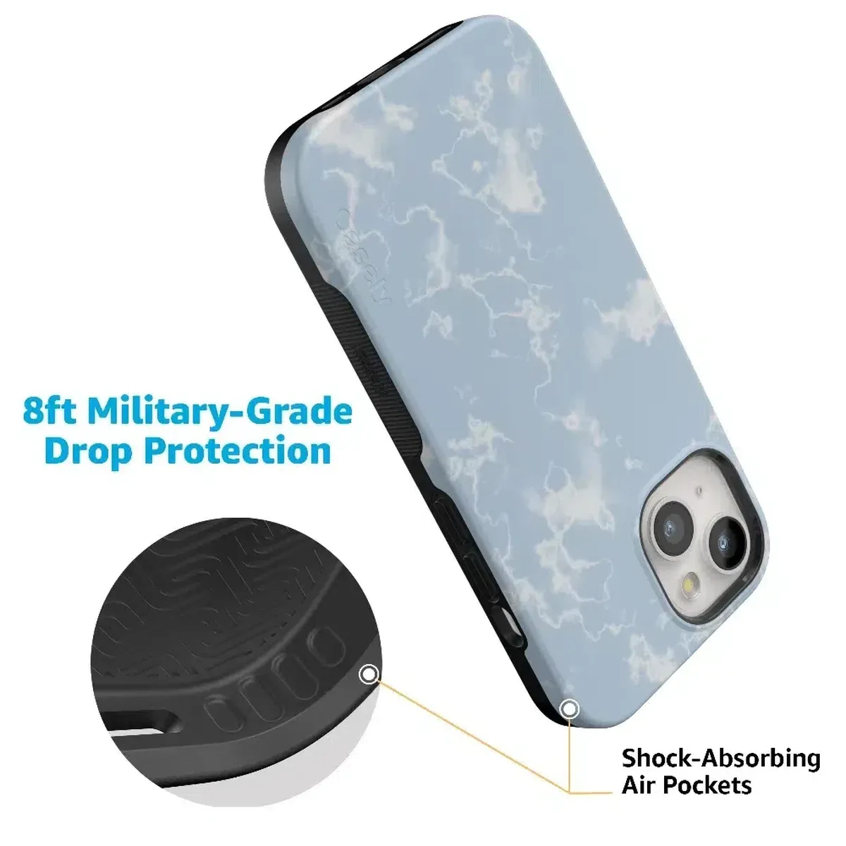 Light Blue Skies | Marble Clouds Case