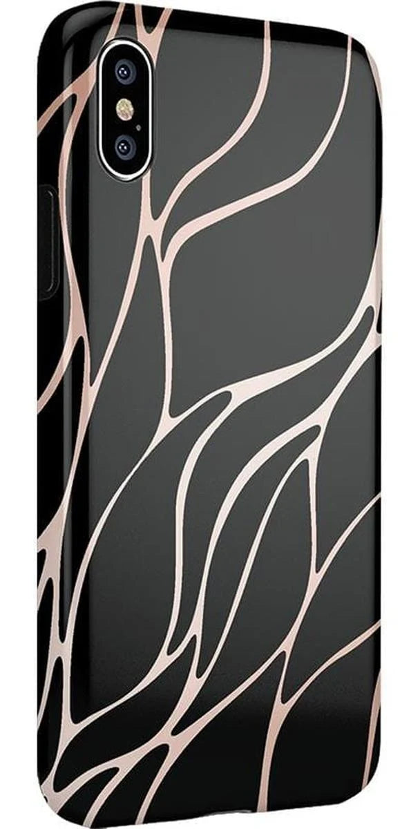 Midnight Ride | Black and Gold Metallic Waves Case