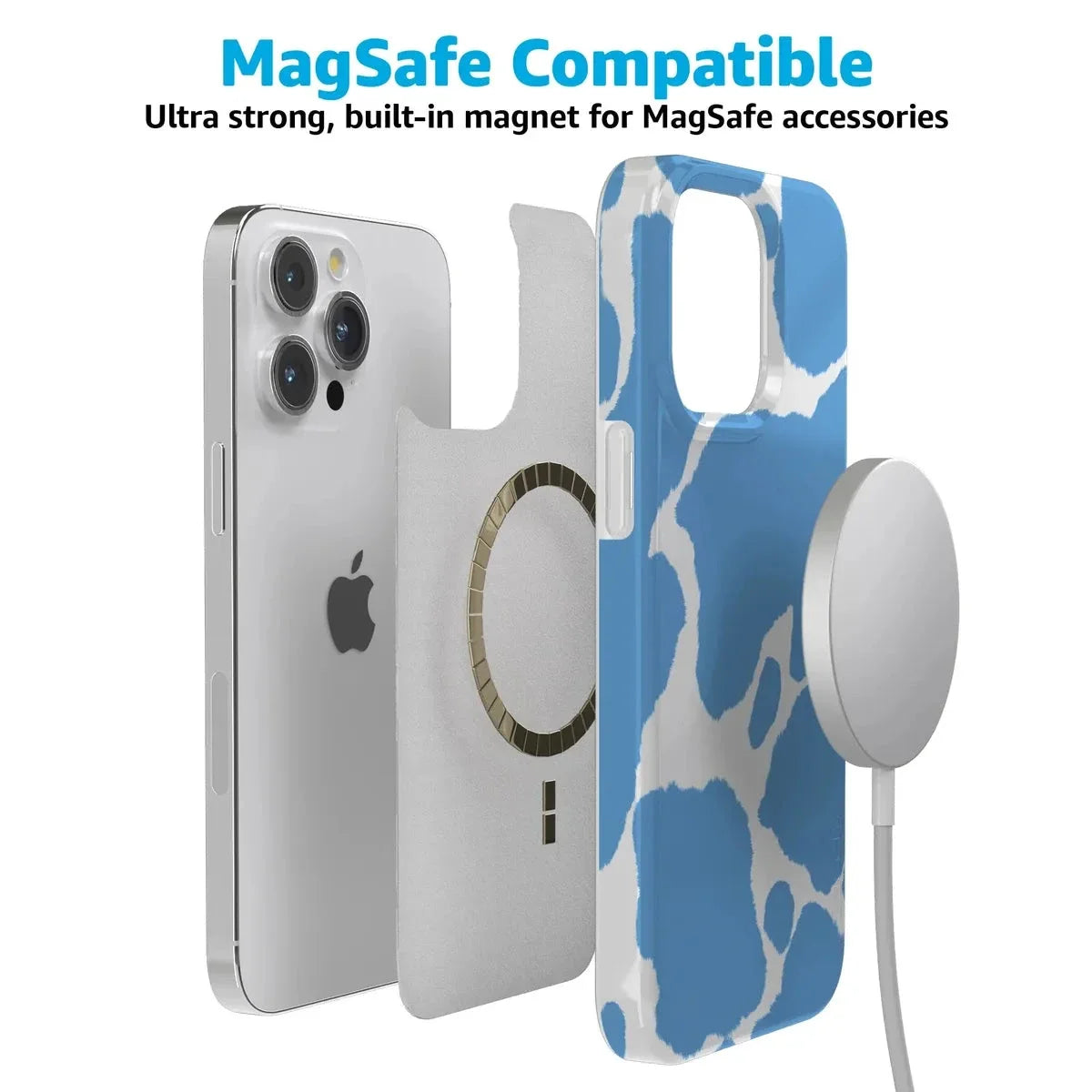 Current MOOd | Light Blue Cow Print Case