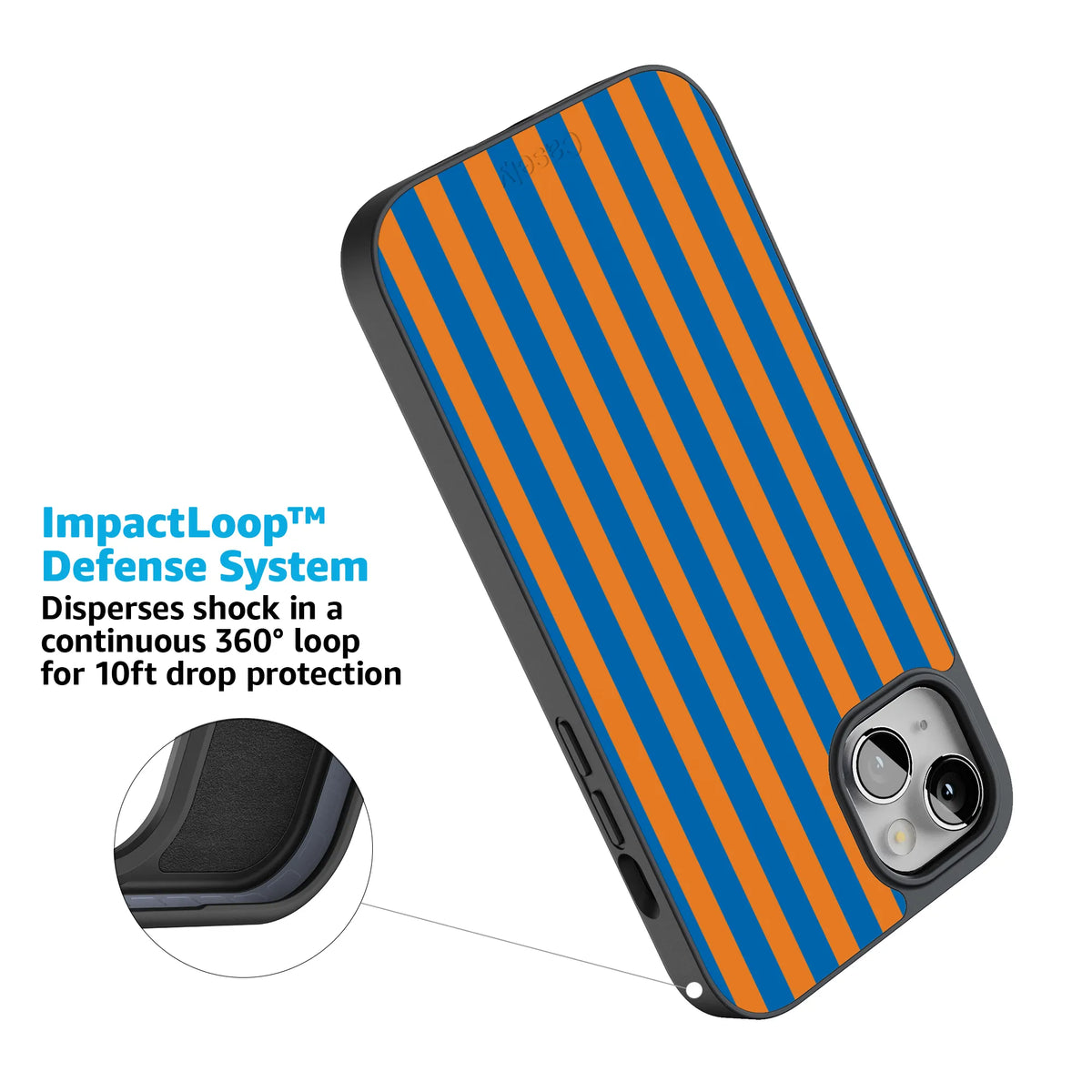 Go New York | Blue & Orange Stripes Case