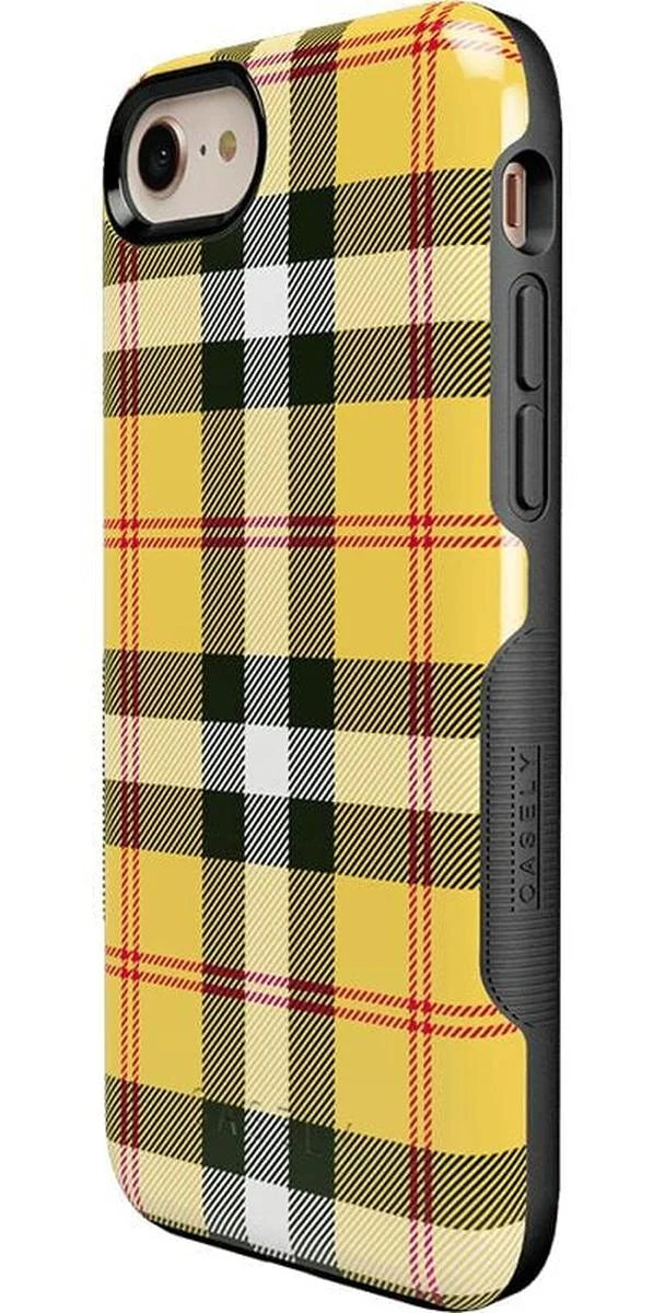 As if! | Yellow Plaid iPhone Case
