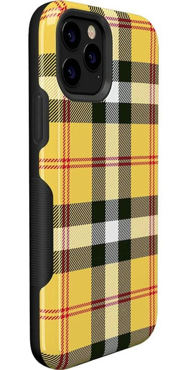 As if! | Yellow Plaid iPhone Case