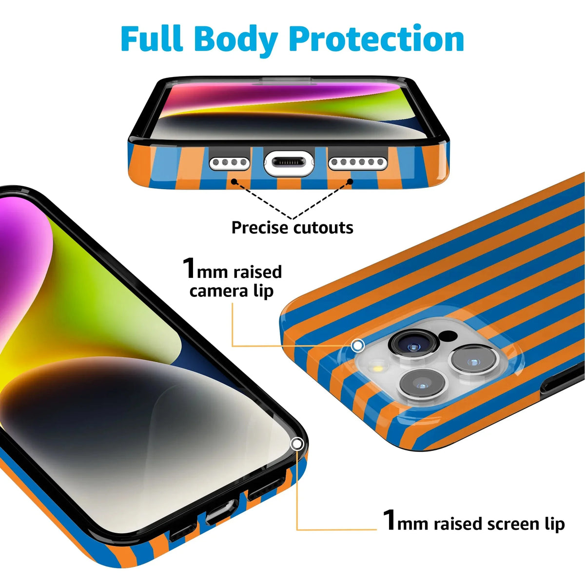 Go New York | Blue & Orange Stripes Case