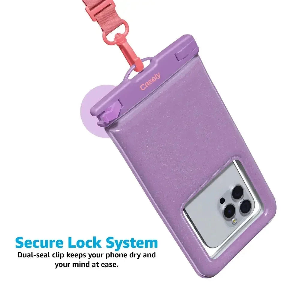 AquaBuddy | Lavender Waves Purple Shimmer Waterproof Phone Pouch