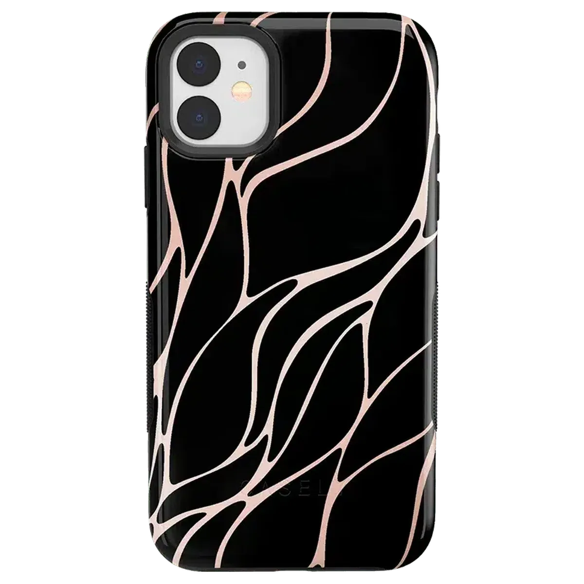 Midnight Ride | Black and Gold Metallic Waves Case