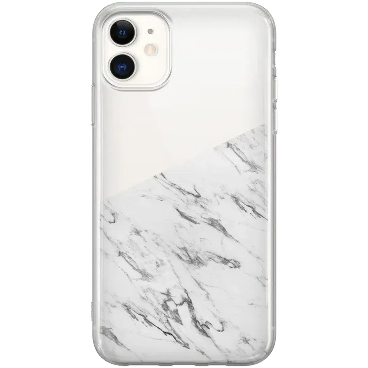 Let's Split | Half White Clear Marble Case