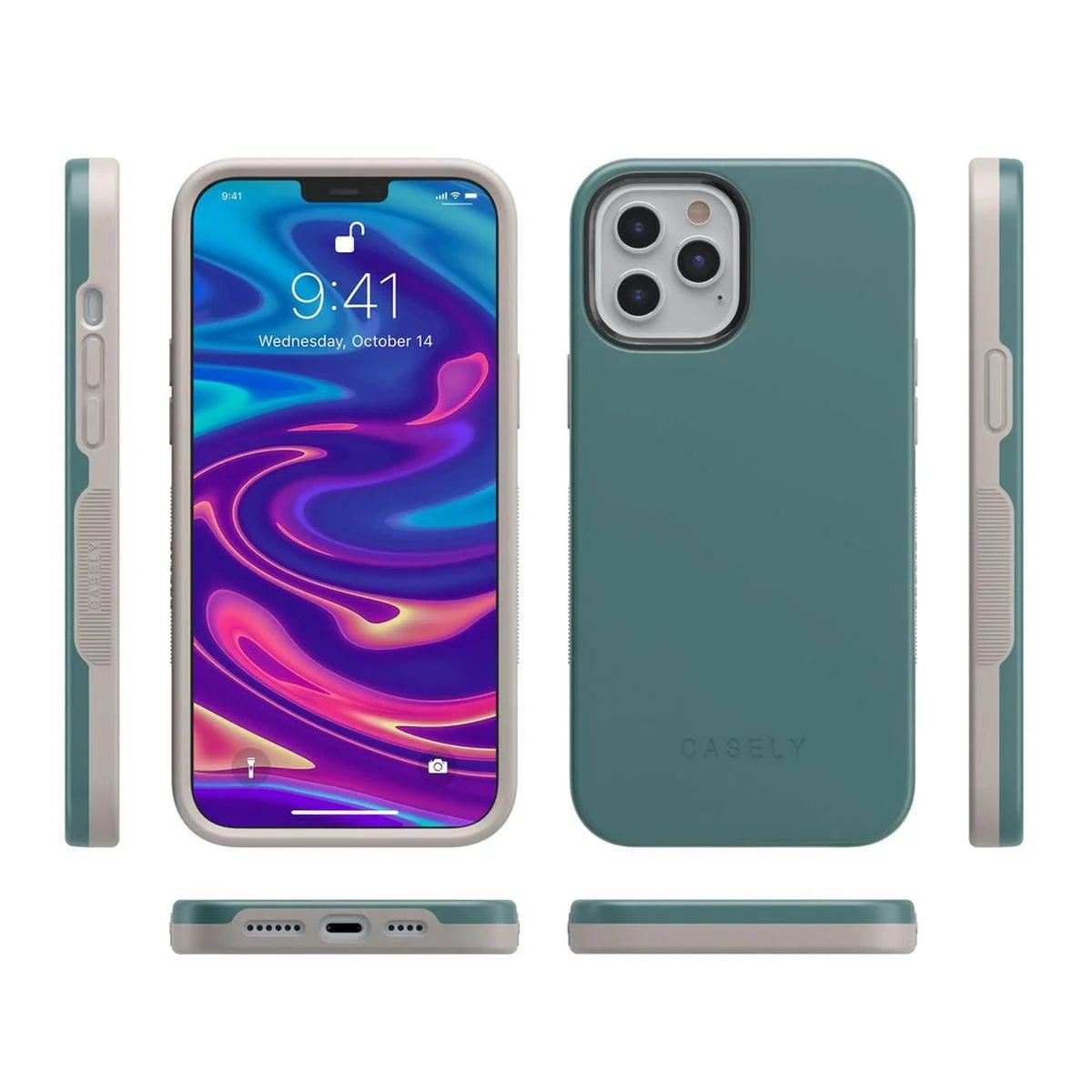 Deep Teal on Nude | Ultra-Protective Bold Case