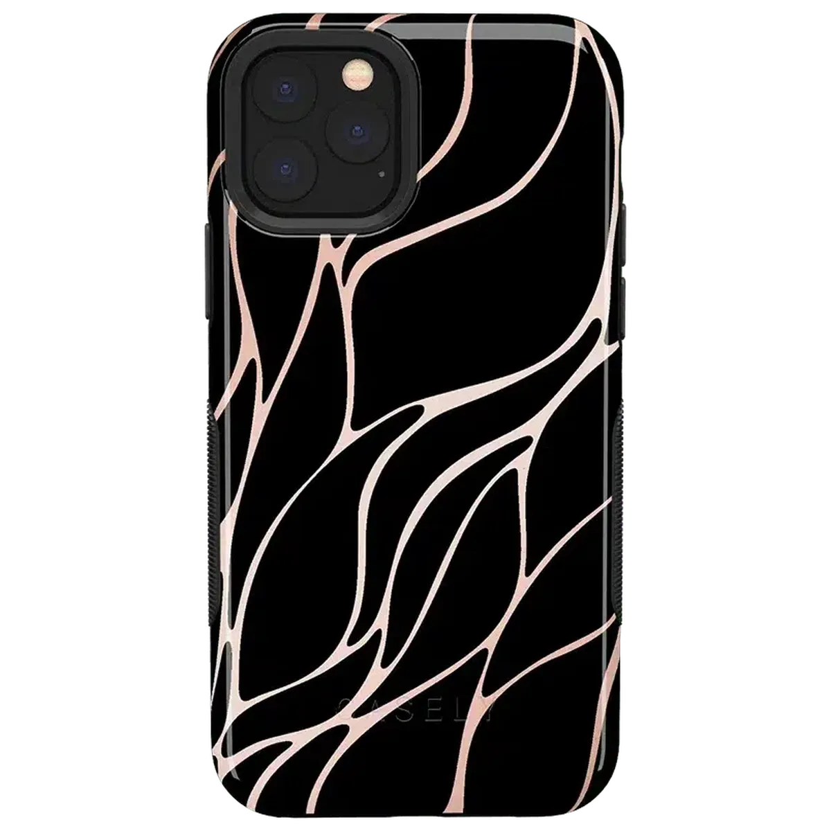 Midnight Ride | Black and Gold Metallic Waves Case