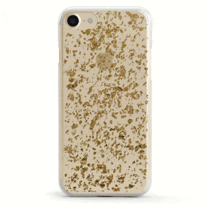 Morning Sparkle | Rose and Gold Flaked Clear Case