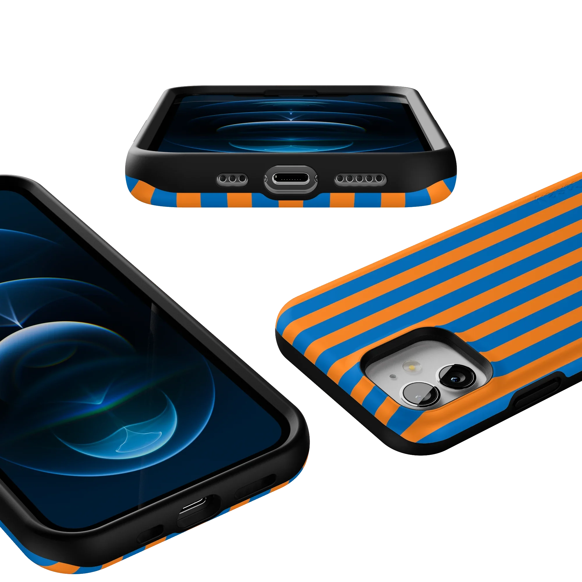 Go New York | Blue & Orange Stripes Case