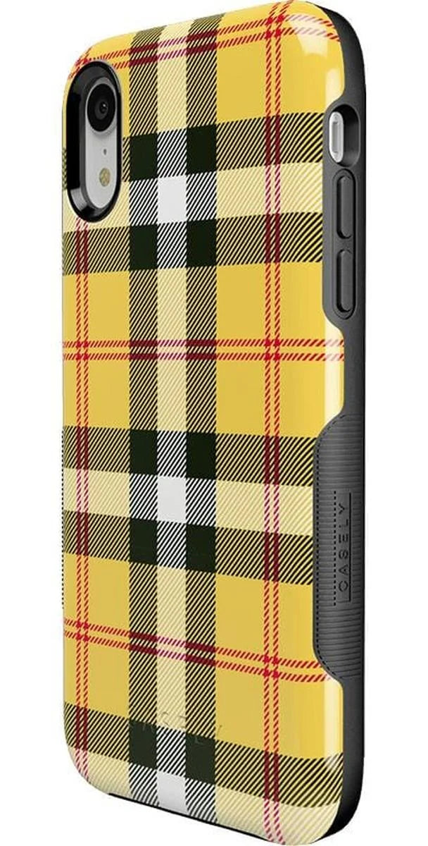 As if! | Yellow Plaid iPhone Case
