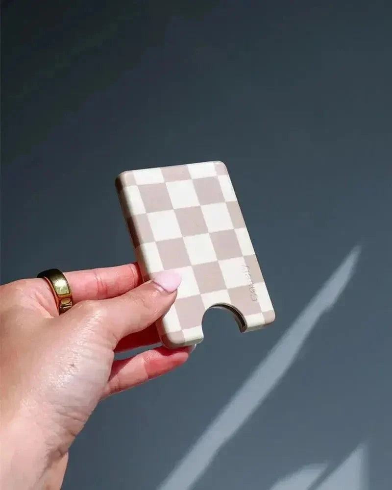Fit Check | Neutral Checkerboard MagWallet