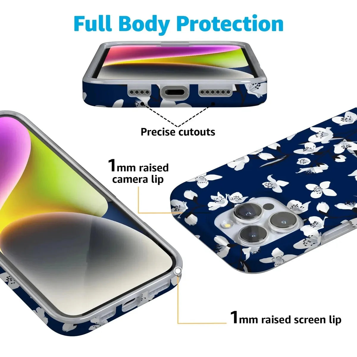 Floral Forest | Navy Cherry Blossom Floral Case