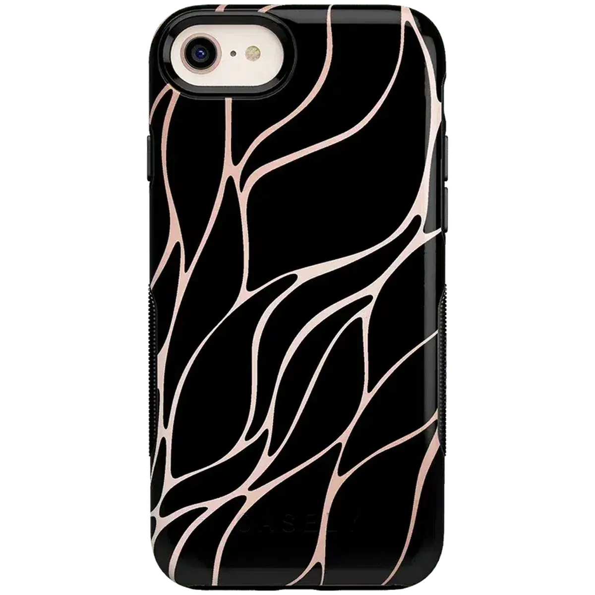 Midnight Ride | Black and Gold Metallic Waves Case