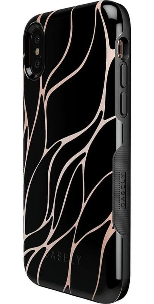 Midnight Ride | Black and Gold Metallic Waves Case