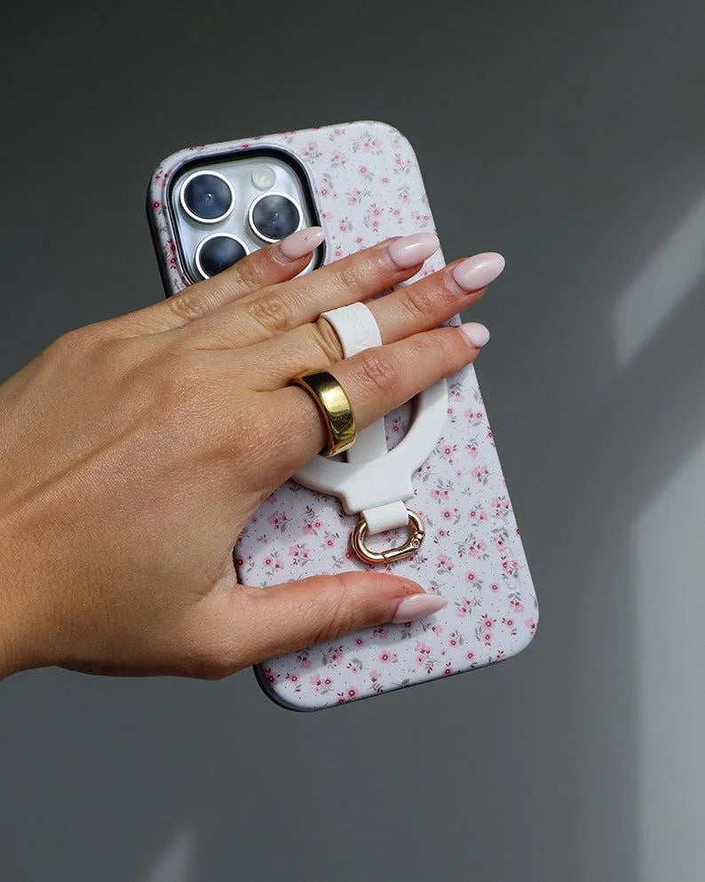 MagRing+ | Bone White Magnetic Adjustable Phone Ring with Keychain