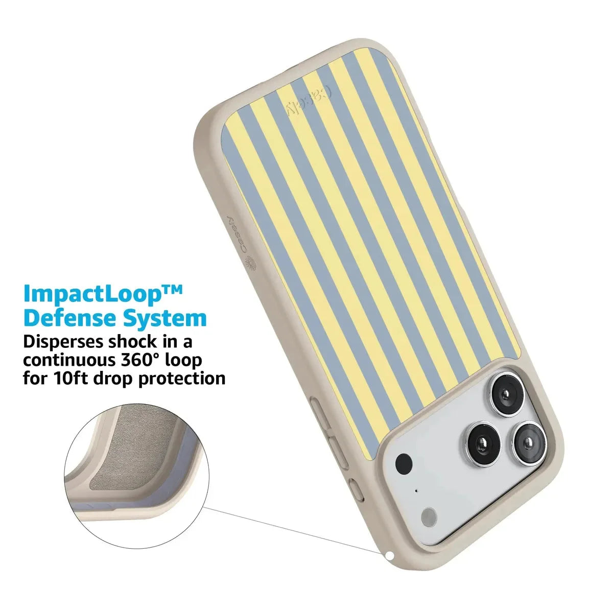 Coastline Stripes | Blue & Yellow Case