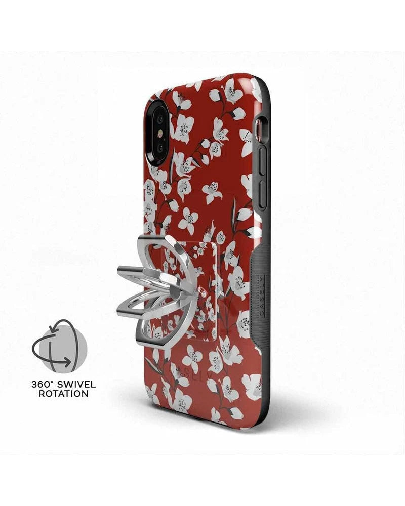 Floral Forest | Red Cherry Blossom Floral Phone Ring