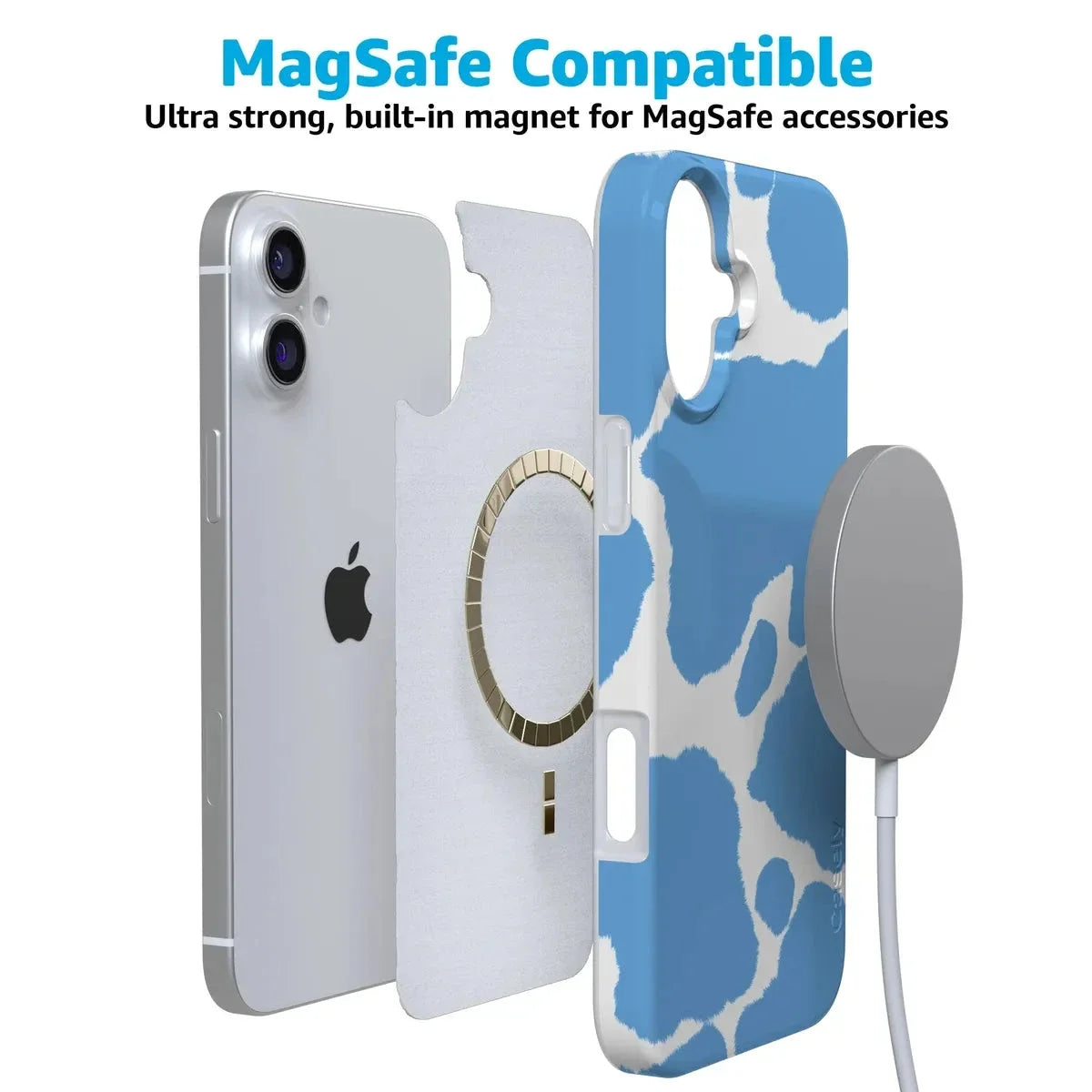 Current MOOd | Light Blue Cow Print Case