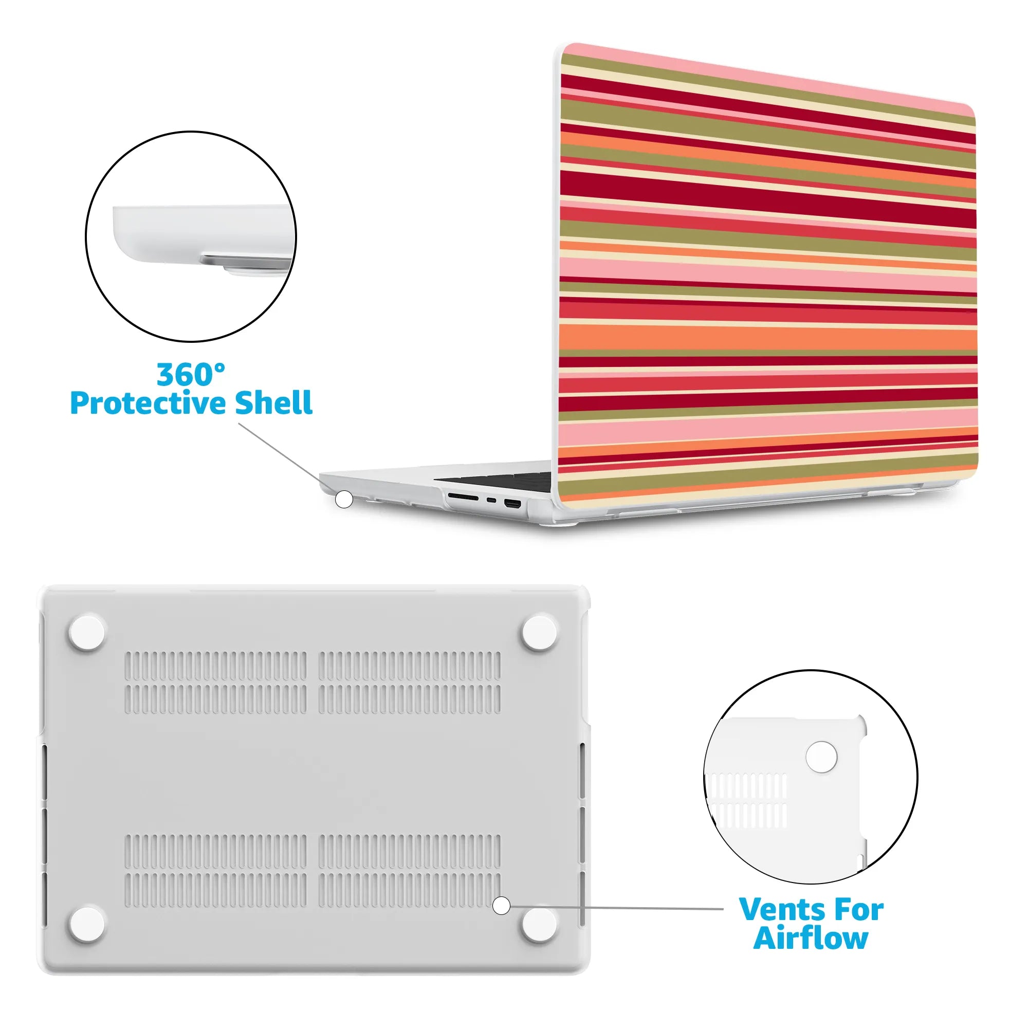 Citrus Stripes | Poolside Print Laptop Shell