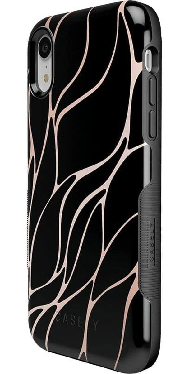 Midnight Ride | Black and Gold Metallic Waves Case
