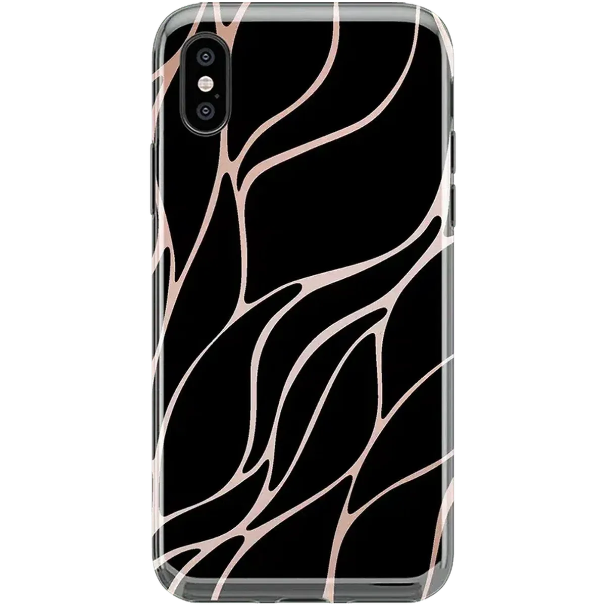 Midnight Ride | Black and Gold Metallic Waves Case
