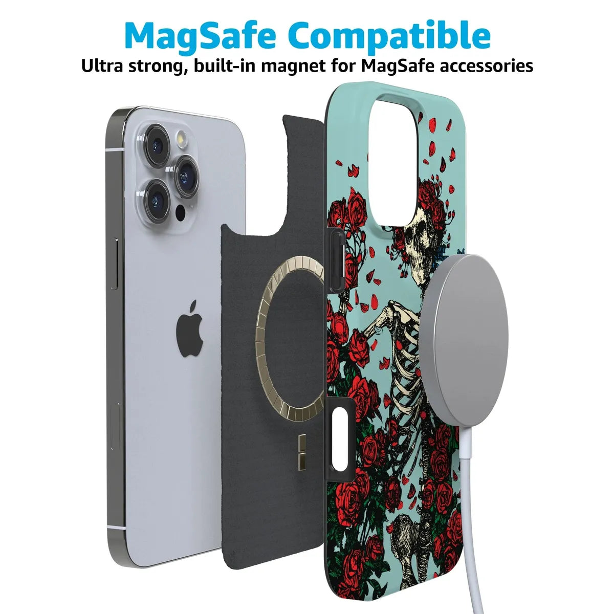 Forever Grateful | Grateful Dead Skeleton Floral Case