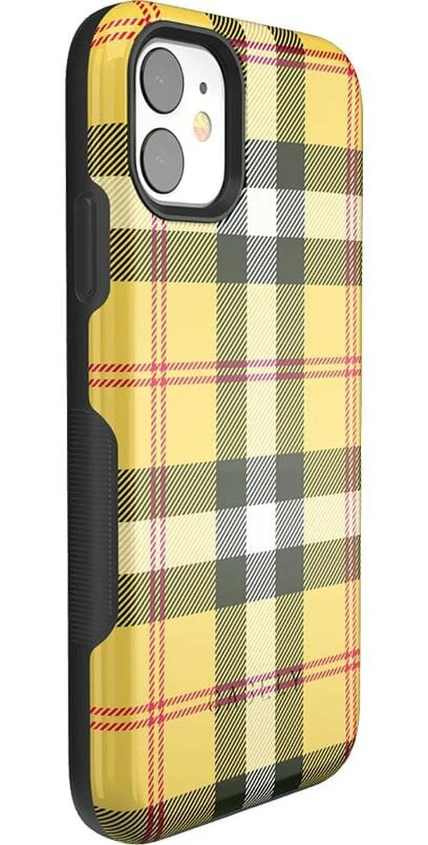 As if! | Yellow Plaid iPhone Case