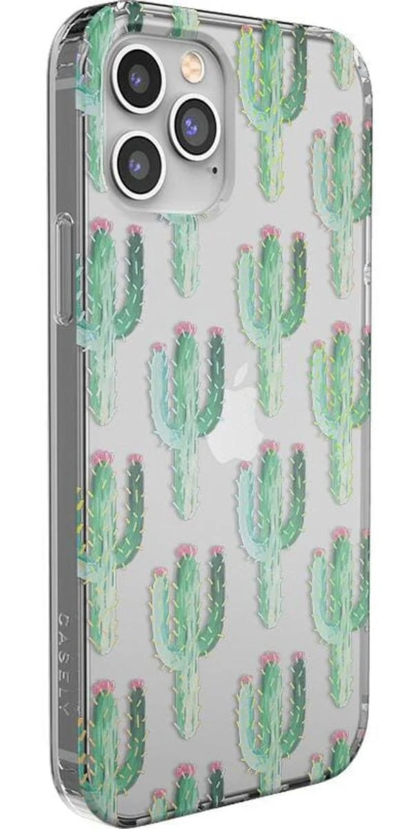 Lookin' Sharp | Cactus Patterned Clear Floral Case