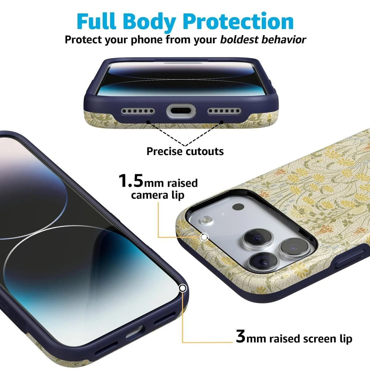 Boho Blooms | Golden Floral Case