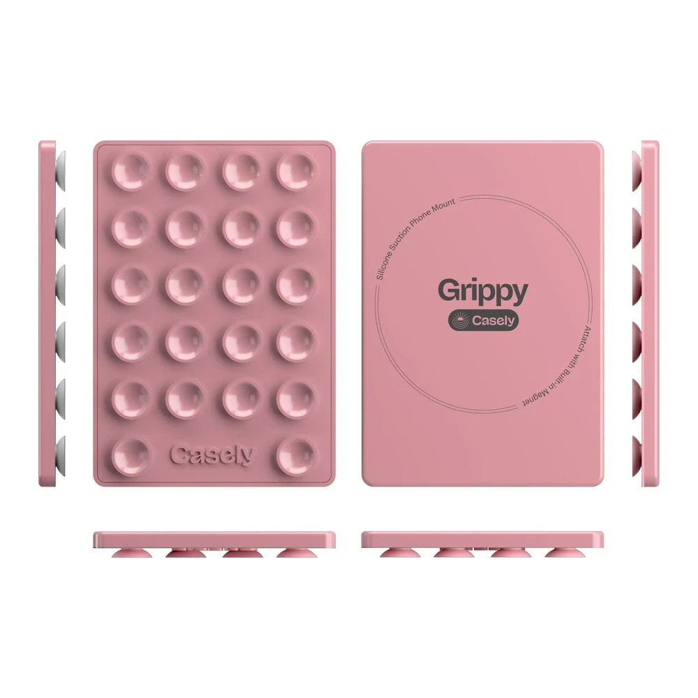 Grippy | Pink Silicone Suction Phone Mount with MagSafe