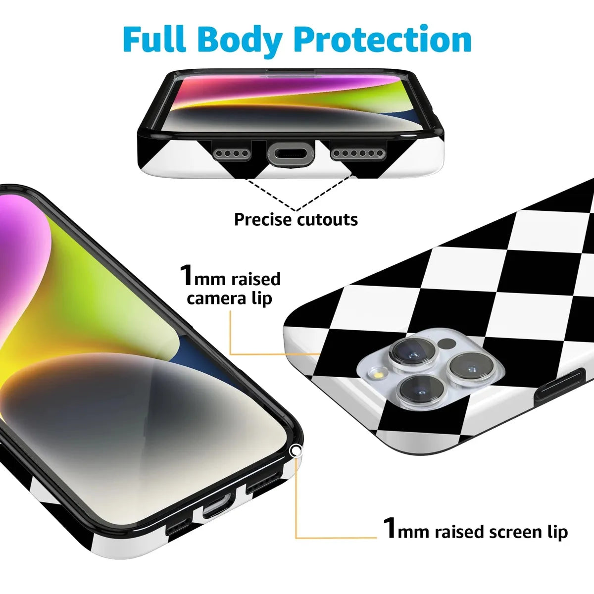 Black Checkerboard | High Contrast Design Case