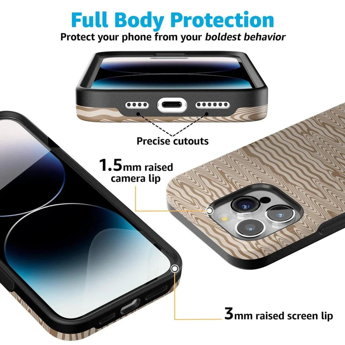 Mocha Ripple | Brown Waves Case