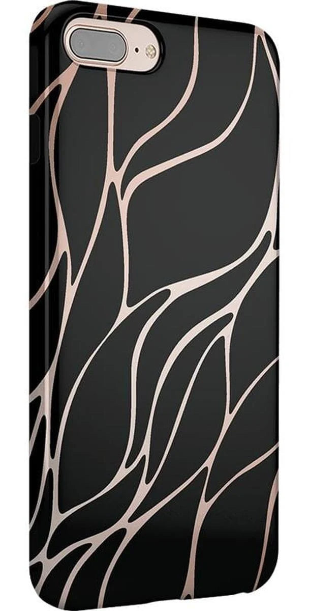 Midnight Ride | Black and Gold Metallic Waves Case